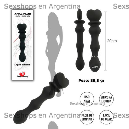 Dilatador anal con corazon de silicona liquida